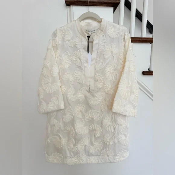 English Factory SCULPTED FLORAL MINI DRESS - size small - NWT - ivory - Picture 7 of 11